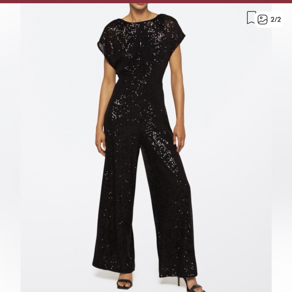 Maggy London Black Sequin Jumpsuit